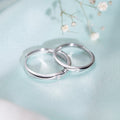Forever Bonded Rhodium-Plated 925 Sterling Silver Couple Ring (Adjustable)