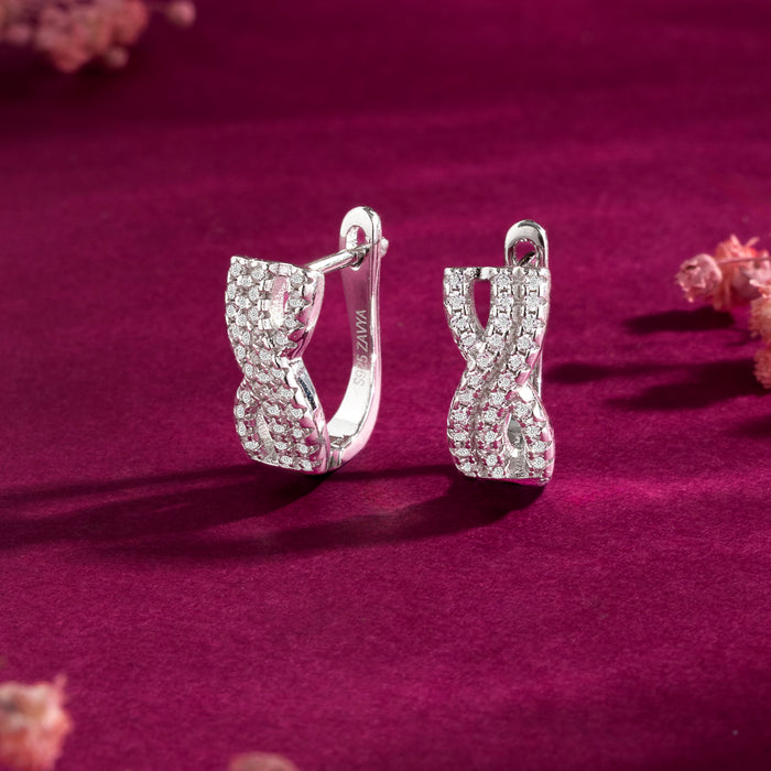 Forever in a Moment Hoop Rhodium Plated Earrings