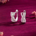Forever in a Moment Hoop Rhodium Plated Earrings