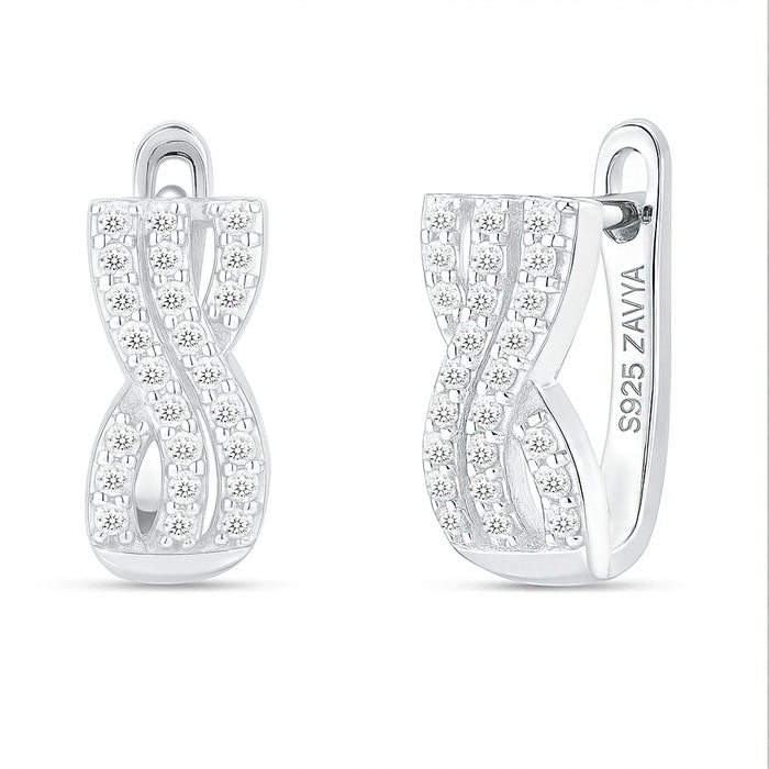 Forever in a Moment Hoop Rhodium Plated Earrings