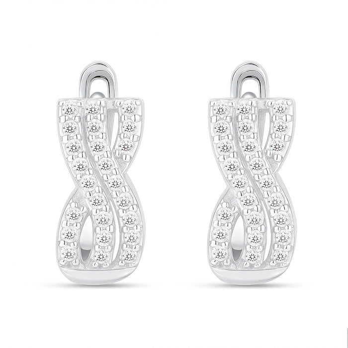Forever in a Moment Hoop Rhodium Plated Earrings