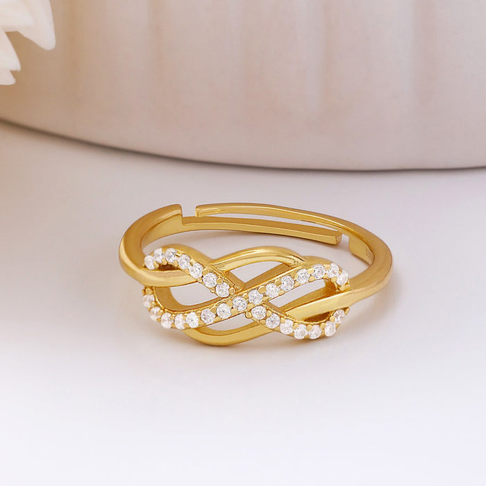 Forever Intertwined Gold Plated 925 Sterling Silver Ring