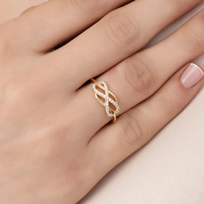 Forever Intertwined Gold Plated 925 Sterling Silver Ring
