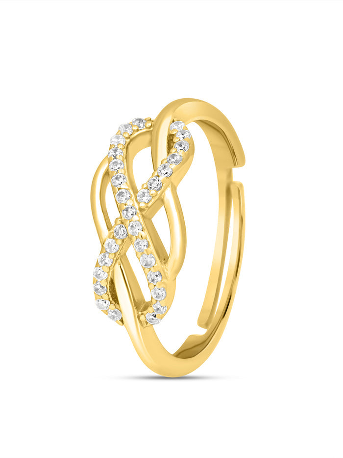 Forever Intertwined Gold Plated 925 Sterling Silver Ring