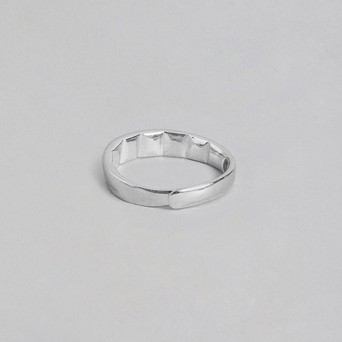 Forever Rhodium Plated 925 Sterling Silver Women Ring (Adjustable)