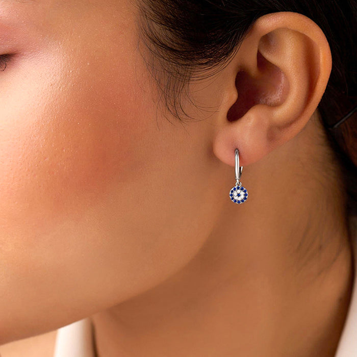 Forever Safe Silver Hoop Rhodium Plated Earrings