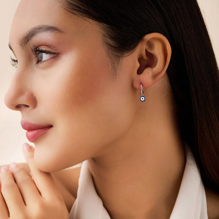Forever Safe Silver Hoop Rhodium Plated Earrings