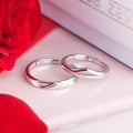Forever Us Rhodium Plated 925 Sterling Silver Couple Ring (Adjustable)