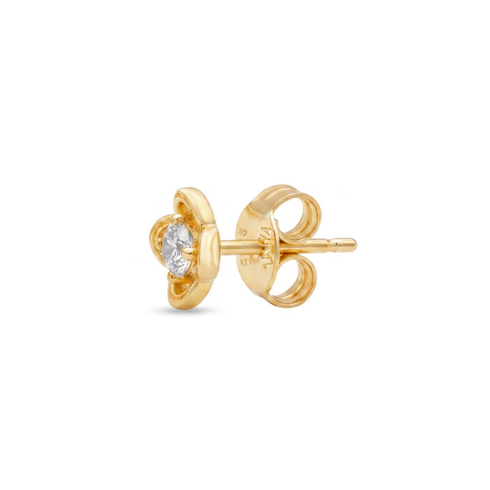 Four Petal Floral Gold Plated 925 Silver Stud Earrings