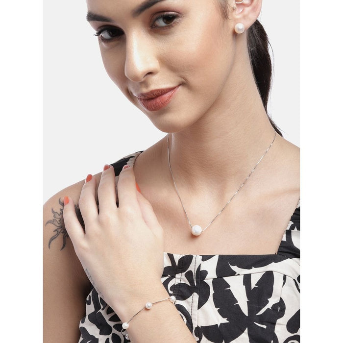 Freshwater Pearl 925 Silver Jewellery Set Trio