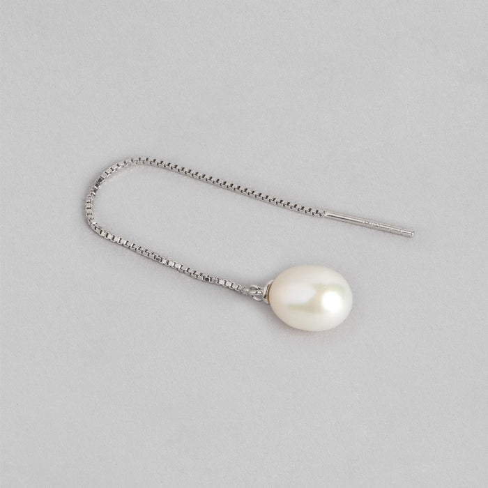 Freshwater Pearl Rhodium Plated 925 Sterling Silver Jewelery set