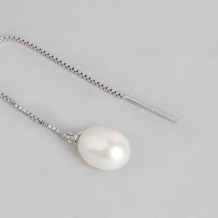 Freshwater Pearl Rhodium Plated 925 Sterling Silver Jewelery set