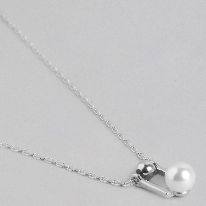 Freshwater Pearl Rhodium Plated 925 Sterling Silver Jewellery Set