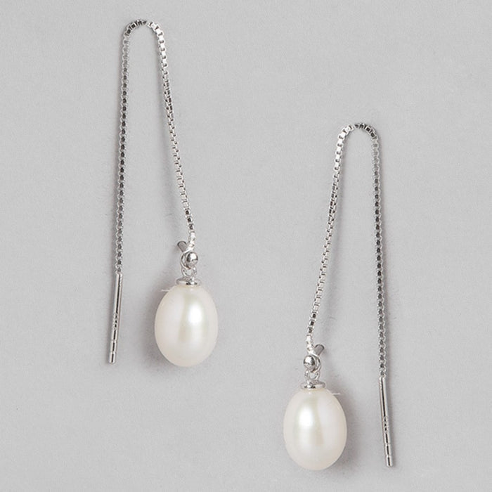 Freshwater Pearl Rhodium Plated 925 Sterling Silver Jewelry Set