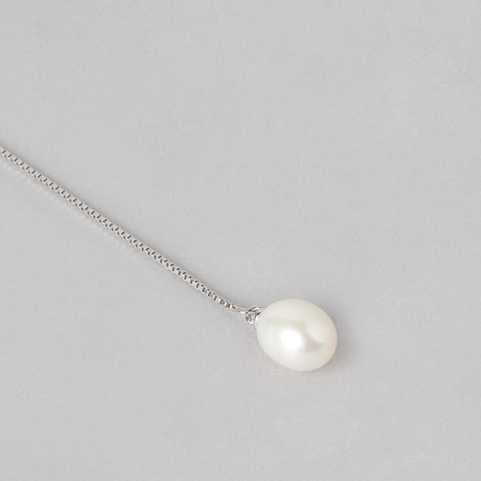 Freshwater Pearl Rhodium Plated 925 Sterling Silver Jewelry Set