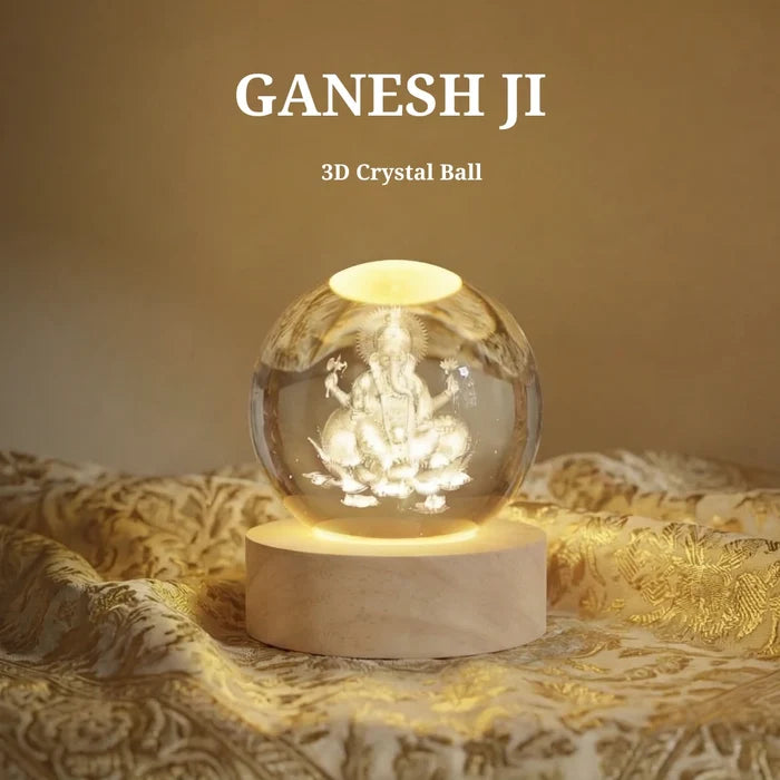 Ganesh Ji 3D Crystal Ball