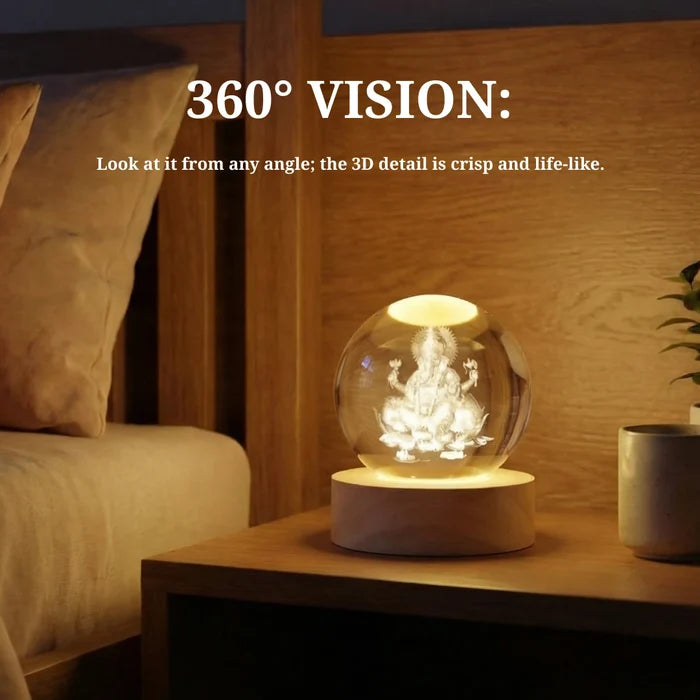Ganesh Ji 3D Crystal Ball - view 3