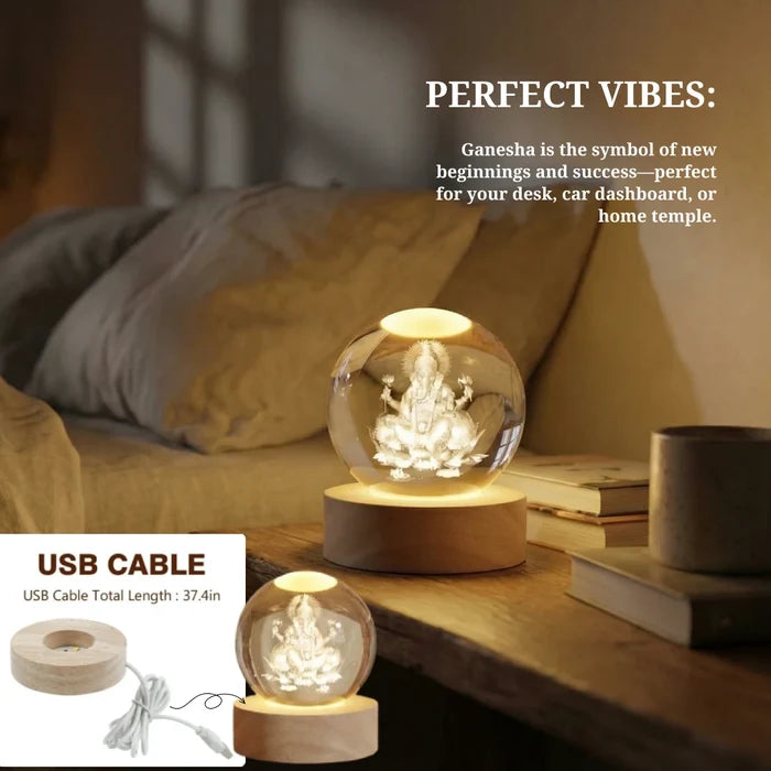 Ganesh Ji 3D Crystal Ball - view 4