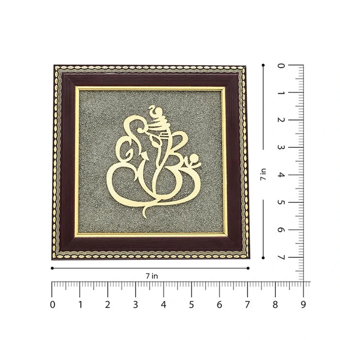 Ganesh Ji Raw Pyrite Frame for Prosperity and Good Fortune - view 2