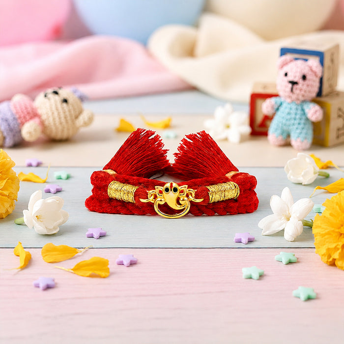 Ganesha Gold Plated 925 Silver Rakhi for Kids