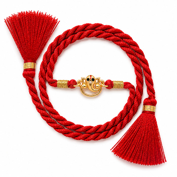 Ganesha Gold Plated 925 Silver Rakhi for Kids