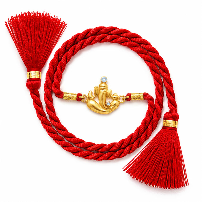 Ganesha Gold Plated Silver Rakhi (Zavya Signature)