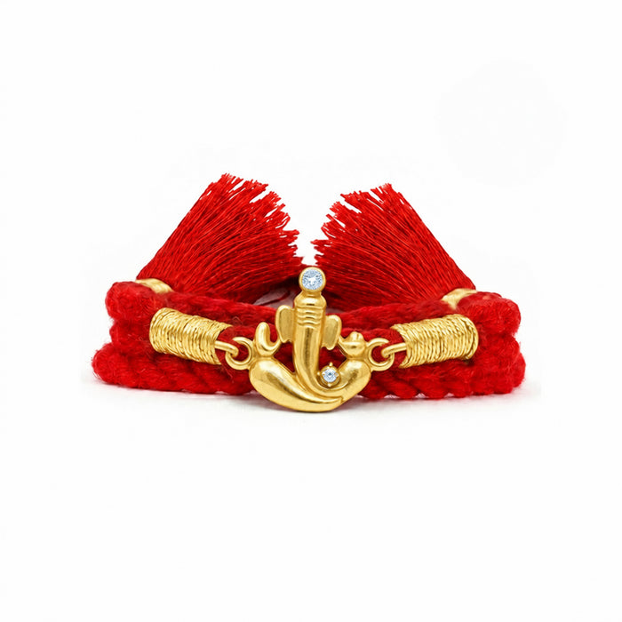Ganesha Gold Plated Silver Rakhi (Zavya Signature)