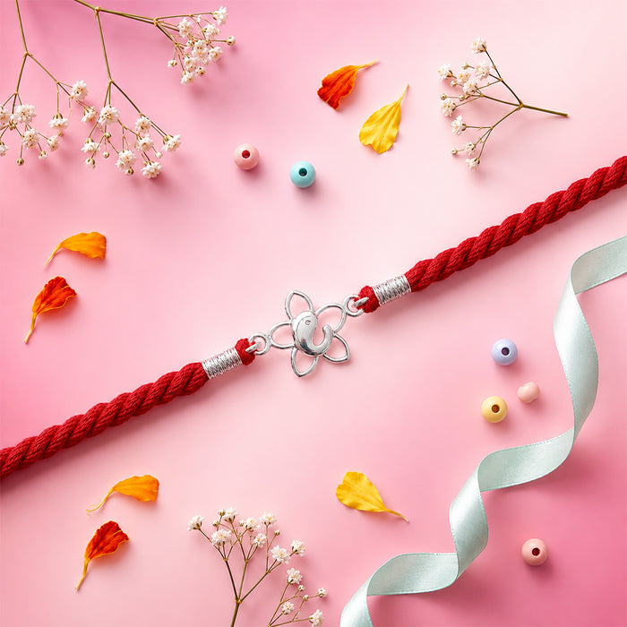 Ganesha Kids 925 Silver Star Rakhi (Zavya Signature)