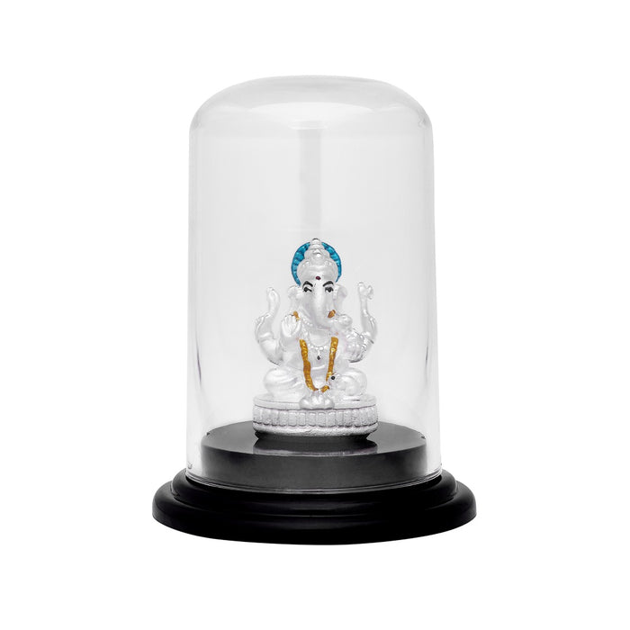 Ganesha's Grace Rhodium-Plated 999 Silver Idol