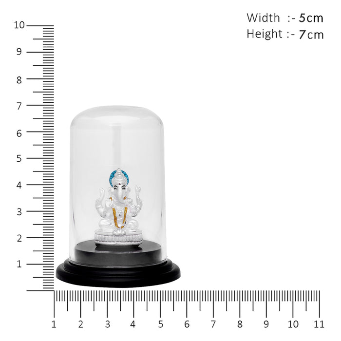 Ganesha's Grace Rhodium-Plated 999 Silver Idol