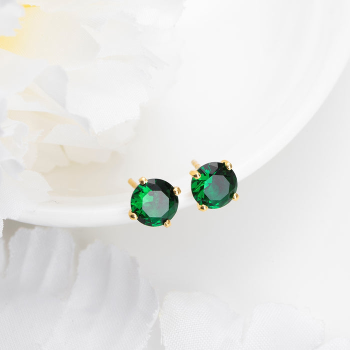 Garden of Glamour Gold-Plated 925 Sterling Silver Stud Earrings