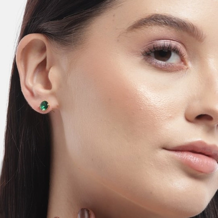 Garden of Glamour Gold-Plated 925 Sterling Silver Stud Earrings