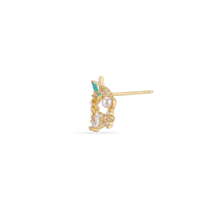 Garden Whispers Gold Plated 925 Silver Stud Earrings