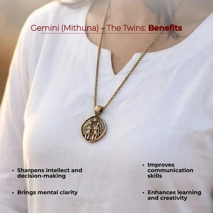 Gemini (Mithun) Rashi Pendant - view 3