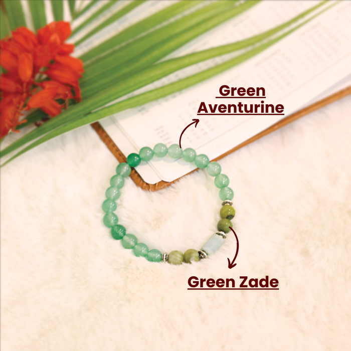 Gemini (Mithun Rashi) Stone Bracelet with FREE Raw Selenite Plate