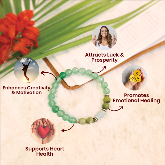 Gemini (Mithun Rashi) Stone Bracelet with FREE Raw Selenite Plate - view 3