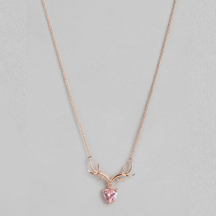 Gentle Grace Rose Gold Plated 925 Silver Necklace (Zavya Signature)