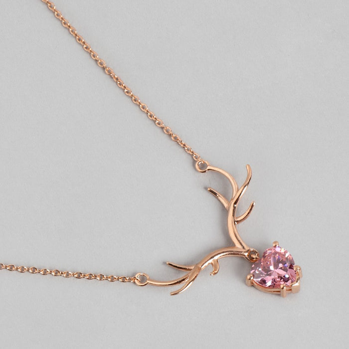 Gentle Grace Rose Gold Plated 925 Silver Necklace (Zavya Signature)