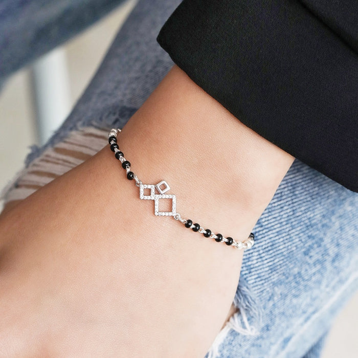 Geometric 925 Silver Mangalsutra Bracelet