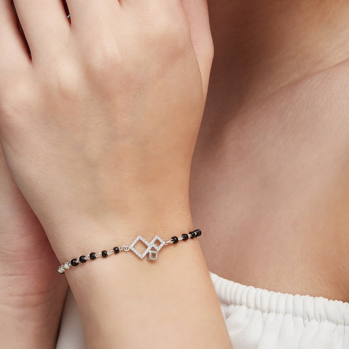 Geometric 925 Silver Mangalsutra Bracelet