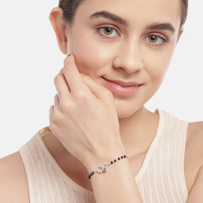Geometric 925 Silver Mangalsutra Bracelet
