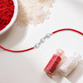 Gesture of Affection: Pearl Rhodium-Plated Sterling Silver Thread Rakhi For Him