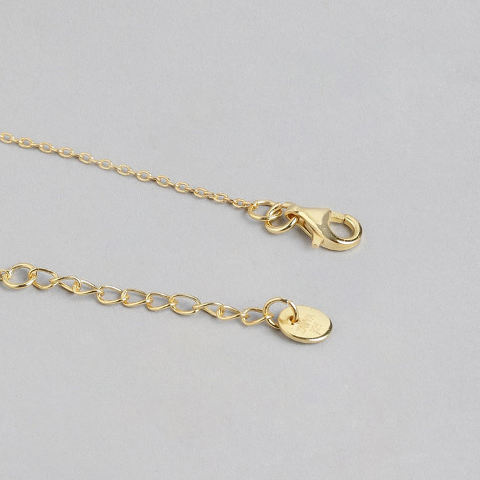 Gilded Emerald Gleam 925 Sterling Silver Gold-Plated Bracelet