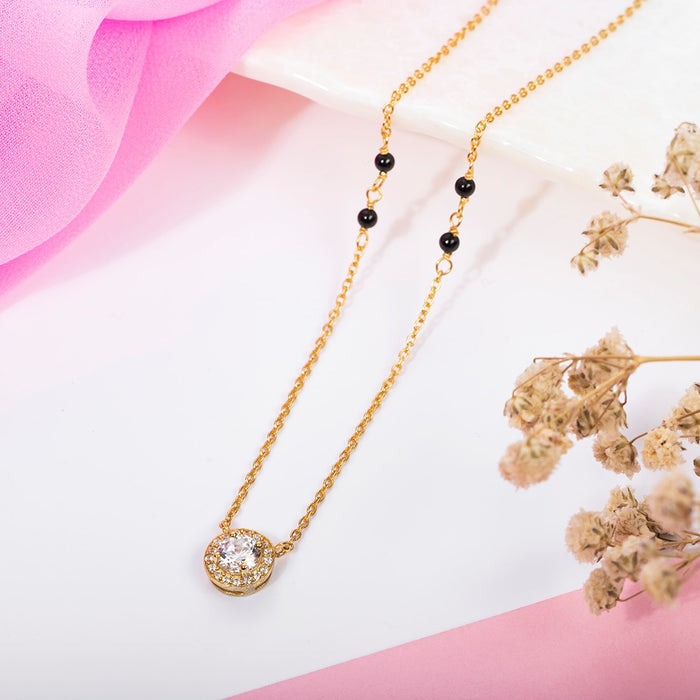 Gilded Harmony 925 Sterling Silver Gold-Plated Beaded Mangalsutra
