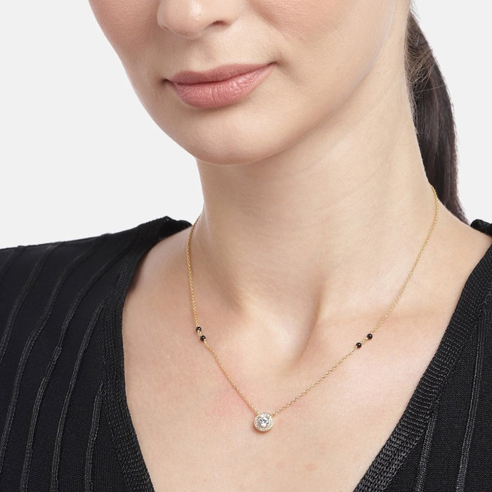 Gilded Harmony 925 Sterling Silver Gold-Plated Beaded Mangalsutra