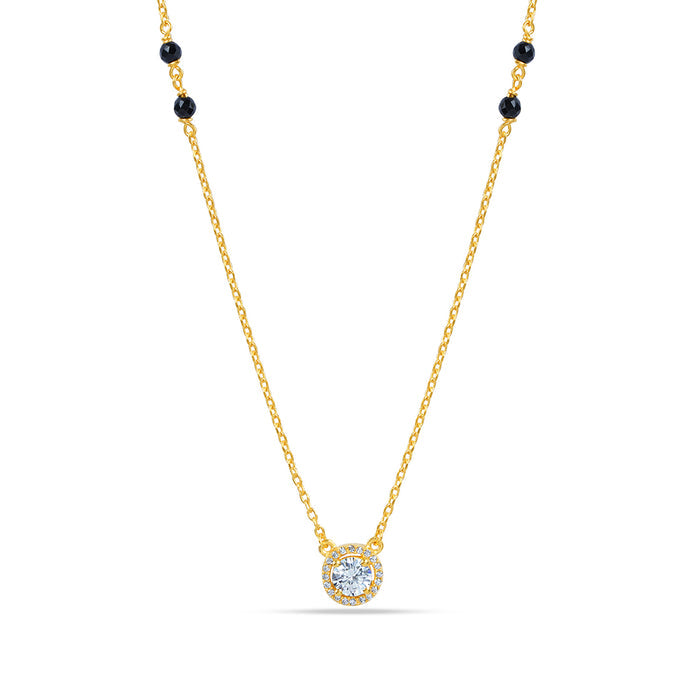 Gilded Harmony 925 Sterling Silver Gold-Plated Beaded Mangalsutra