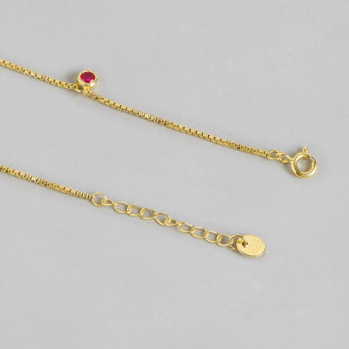 Gilded Harmony Gold Plating Colour Stone 925 Sterling Silver Drop Anklet