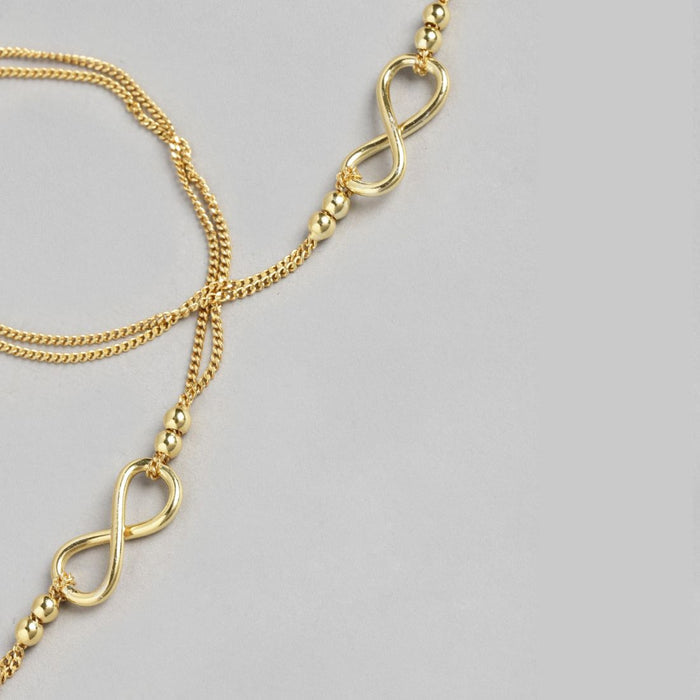 Gilded Infinity Duo Gold Plated  925 Silver Chain Anklet (Adjustable)