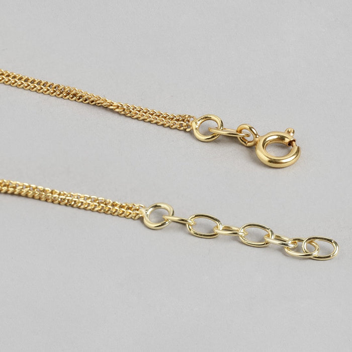 Gilded Infinity Duo Gold Plated  925 Silver Chain Anklet (Adjustable)