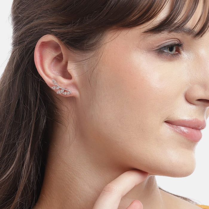 Gilded Leaves Rose Gold Plated 925 Sterling Silver Earrings